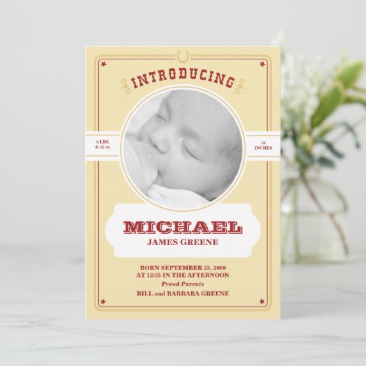 Western Baby Foto Ankündigung (Stehend Vorderseite)