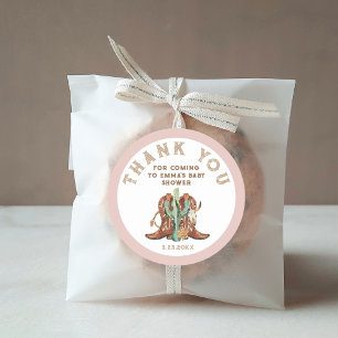 Western Baby Girl Dusche Vielen Dank für Ihr Inter Runder Aufkleber