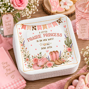 Western-Baby-Party Prairie Princess Pappteller