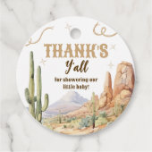 Western Baby Shower Favor Tag Geschenkanhänger (Vorderseite)