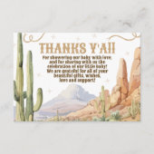 Western Baby Shower Thank You Card Begleitkarte (Vorderseite)