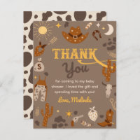 Western Babydusche Danke Karte | Cowboy-Dusche