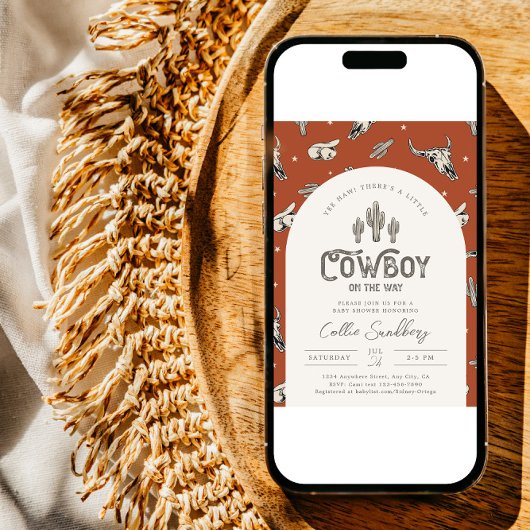 Western Babydusche Einladung