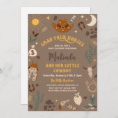 Western Babydusche Einladung | Cowboy Baby (Vorne/Hinten)