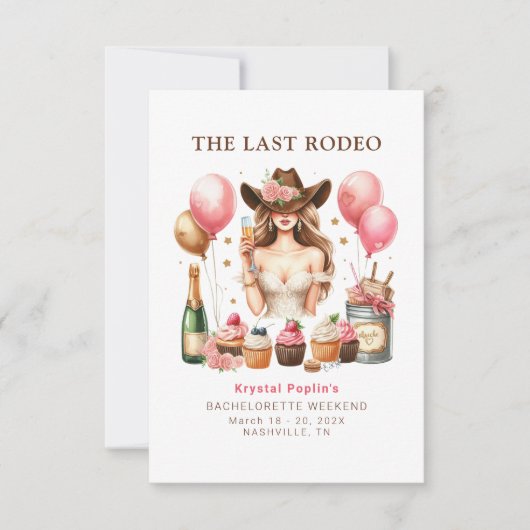 Western Bachelorette Einladung (Vorderseite)