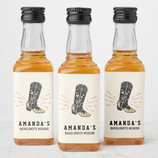 Western Bachelorette Mini-Flasche Alkoholflaschenetikett (Flaschen)