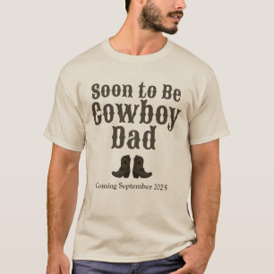 Western bald Cowboy Vater Ankündigung T-Shirt