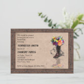 Western Barbed Wire Bridal Dusche Einladung (Stehend Vorderseite)