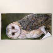 Western Barn Owl Beach Handtuch - Malerei (Vorderseite)
