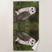 Western Barn Owl Beach Towel - Modern Strandtuch (Vorderseite)