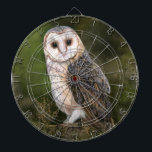 Western Barn Owl Dart Board Dartscheibe<br><div class="desc">Western Barn Owl - Migne Wasserfarben Malerei Kunst,  Bird of Forest</div>