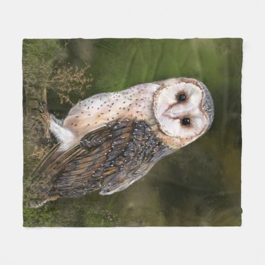 Western Barn Owl Fleece Blanket (Vorderseite (Horizontal))