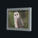 Western Barn Owl Gürtelschnalle - Grün<br><div class="desc">Western Barn Owl - Migne Wasserfarben Malerei Kunst,  Bird of Forest</div>