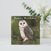 Western Barn Owl Happy Birthday Card Karte (Stehend Vorderseite)