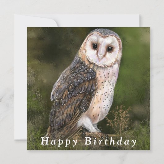 Western Barn Owl Happy Birthday Card Karte (Rückseite)