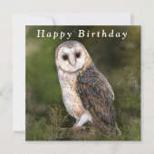 Western Barn Owl Happy Birthday Card Karte (Vorderseite)
