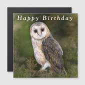 Western Barn Owl Happy Geburtstag Magnetkarte (Vorne/Hinten)