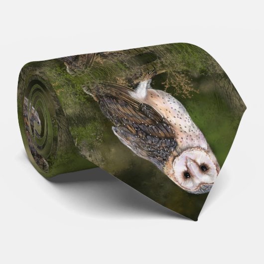 Western Barn Owl Neck Tie Krawatte (Gerollt)