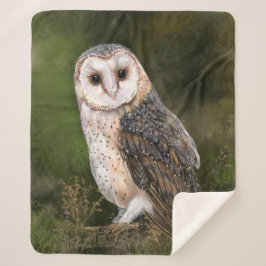 Western Barn Owl Sherpa Blanket Sherpadecke