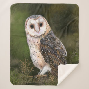 Western Barn Owl Sherpa Blanket Sherpadecke