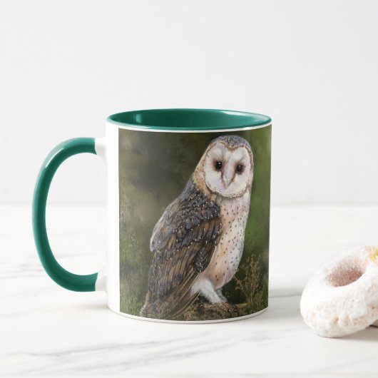 Western Barn Owl Tasse Geschenk (Mit Donut)