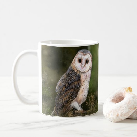 Western Barn Owl Tasse - Modern (Mit Donut)