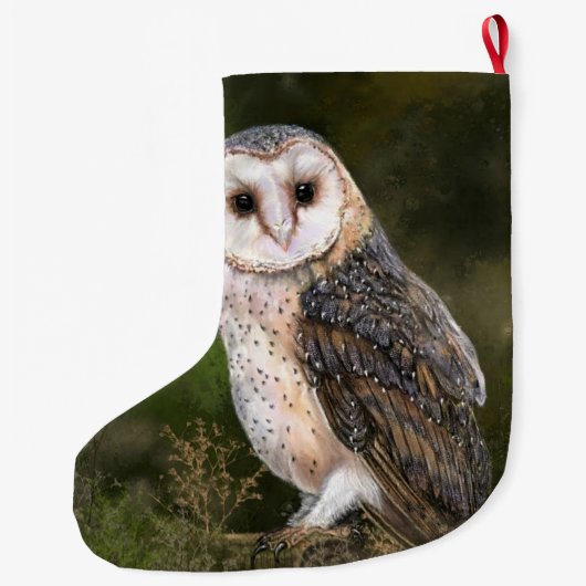 Western Barn Owl Weihnachtsgeschenk Strumpf Großer Weihnachtsstrumpf (Rückseite)
