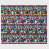 Western Barn Raccoon Dekorieren Weihnachtsbaum Geschenkpapier (Flach)