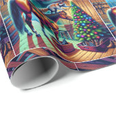 Western Barn Raccoon Dekorieren Weihnachtsbaum Geschenkpapier (Rolleneckpunkt)