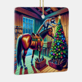 Western Barn Raccoon Dekorieren Weihnachtsbaum Keramikornament (Rechts)