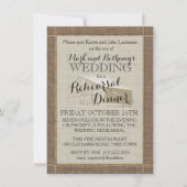 Western Barn und Burlap Probe Dinner Einladung (Vorderseite)