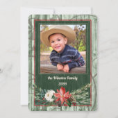 Western Barn Wood Weihnachtsgeschenk Foto Feiertagskarte (Vorderseite)