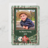 Western Barn Wood Weihnachtsgeschenk Foto Feiertagskarte (Vorne/Hinten)