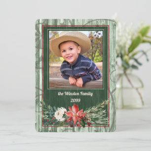 Western Barn Wood Weihnachtsgeschenk Foto Feiertagskarte