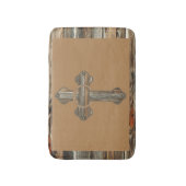 Western Barnwood Cross mit Ropes und Conchos Badematte (Vorderseite Vertikal)