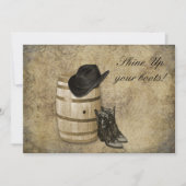 Western Barrel and Boots Cowboy Wedding Einladung (Vorderseite)