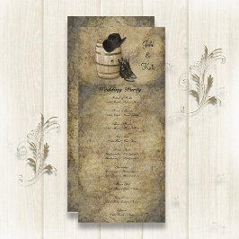 Western Barrel and Boots Hochzeitsprogramm Programm
