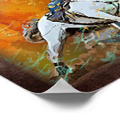 Western Barrel Racing Cowgirl Decoupage drucken Poster (Ecke)