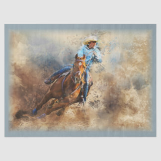 Western Barrel Racing Cowgirl Tissue Paper Seidenpapier