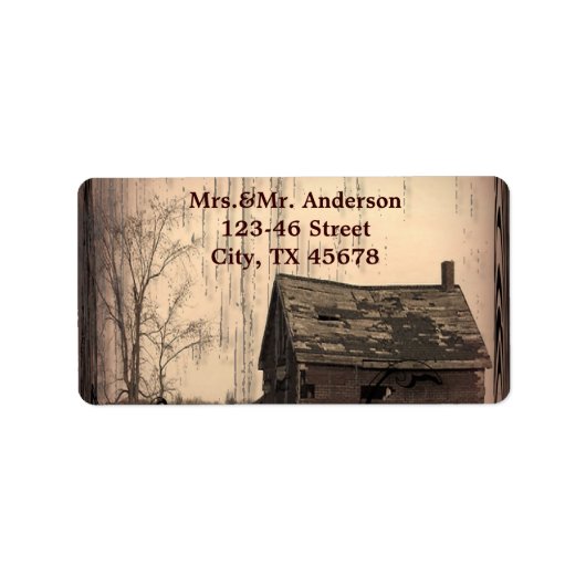 Western-Bauernhof Adressaufkleber (Vorne)