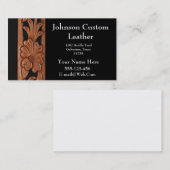 Western bearbeitete lederne visitenkarte (Vorne/Hinten)