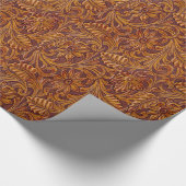 Western bearbeitete ledernen Druck Geschenkpapier (Ecke)