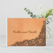 Western bearbeitete Wedding Einladung (Stehend Vorderseite)