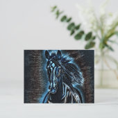 Western Beauty Wild Mustang Blue Tones Postkarte (Stehend Vorderseite)