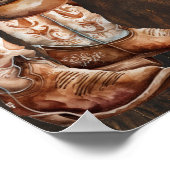 Western Begrüßung Boots Hat Country Couples Dusche Poster (Ecke)