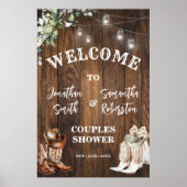 Western Begrüßung Boots Hat Country Couples Dusche Poster (Vorne)