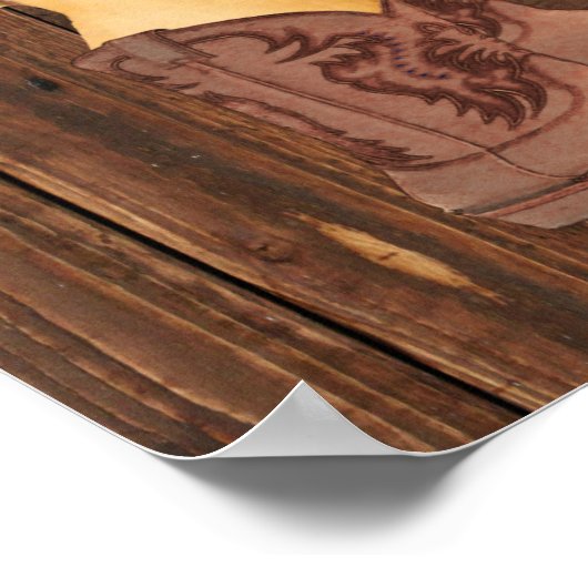 Western Begrüßung Kleine Cowboy Babydusche Poster (Ecke)