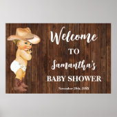 Western Begrüßung Kleine Cowboy Babydusche Poster (Vorne)