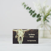 Western Beige Brown Rustic Bull Cow Skull Stall Visitenkarte (Stehend Vorderseite)