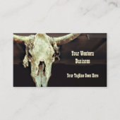 Western Beige Brown Rustic Bull Cow Skull Stall Visitenkarte (Vorderseite)